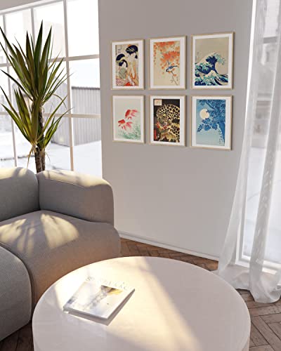 Haus And Hues Asian Art Prints Japanese Wall Decor - Set Of 6 Contemporary Japanese Prints, Japanese Posters, Asian Decor | Hokusai Paintings, Waves Poster, Japanese Pictures For Wall Unframed (8X10) #TOP3