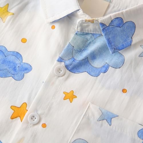 Kids Boys Polo Shirt Breathable Short Sleeve Classic Polos Toddler Tropical Floral Graphic (White-2, 12-18 Months)4