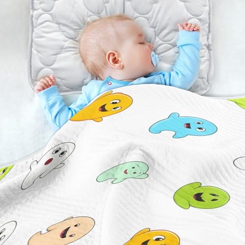 Burbuja Cartoon Boo Baby Blanket for Boys Girls, Nursery Soft Warm Swaddling Receiving Baby Blankets, 30x40 in Toddler Blanket4