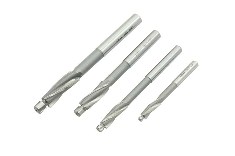 SHARS 4 PCS #10, 1/4, 5/16, 3/8 HSS Solid Cap Screw Counterbore Set 3 Flutes Straight Shank NEW 404-9380 P