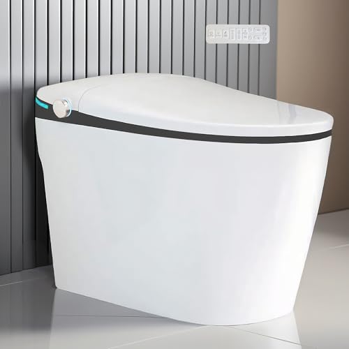 Inodoro Inteligente Moderno SouNor con Bidé, Asiento Calefactable Ajustado, Agua Tibia y Secado con Aire, Descarga Automática Conveniente para Todos los Usuarios, Blanco miniatura 1