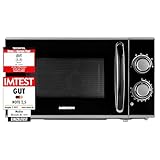 MEDION Mikrowelle, ca. 700 Watt Leistung, ca. 17 Liter Kapazität, 6 Stufen, Auftaufunktion, MD 15644, schwarz/silber