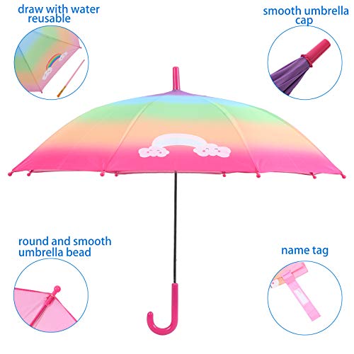 Lovenuohan Kids Umbrella, 2 Pack Umbrellas Set For Girls With Rainbow And White Cloud Coloring Changing With Water Umbrellas Gift For Birthday Party Favor Christmas Stocking #TOP2