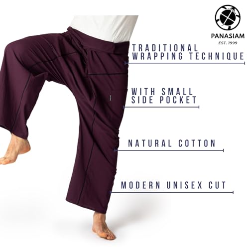 PANASIAM Fisherman Pants Stripe-Design, Purple, XL...