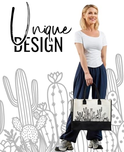 Bolsa Tote de Lona para Mujeres Amantes de Cactus miniatura 4
