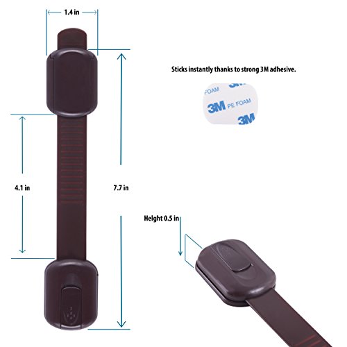 image for CUTESAFETY Child Safety Cabinet Locks (6 Pack) – Adjustable Baby Pro