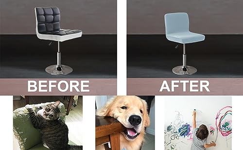 Image of LightInTheBox Bar Stool Cover Square Swivel Bar Chair Seat Velvet Bar Stool Protector Cover for Counter Height Medium Low Back Chairs (2 Pack) (Sky Blue)