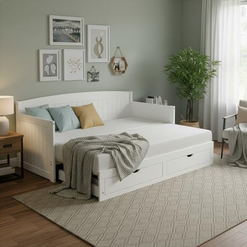 Alaterre Furniture Harmony Twin to King Daybed with Pop...