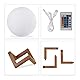 Relaxdays Mondlampe 3D, 16 Farben, dimmbar, Fernbedienung, kabellos, mit Ständer, Kinder, Mondleuchte LED, 15 cm, weiß