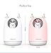 HOPEME Cute Pet Humidifier with Two Spray Modes, 300ml Water Tank Lasts Up to 10 Hours, 7 Color LED Lights Changing, Waterless Auto Shut-off for Bedroom, Home, Office (Pink)