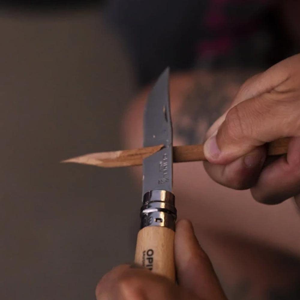 Opinel Inox Kayın Saplı Paslanmaz Çelik Çakı, Unisex, Kahverengi, Nr.8