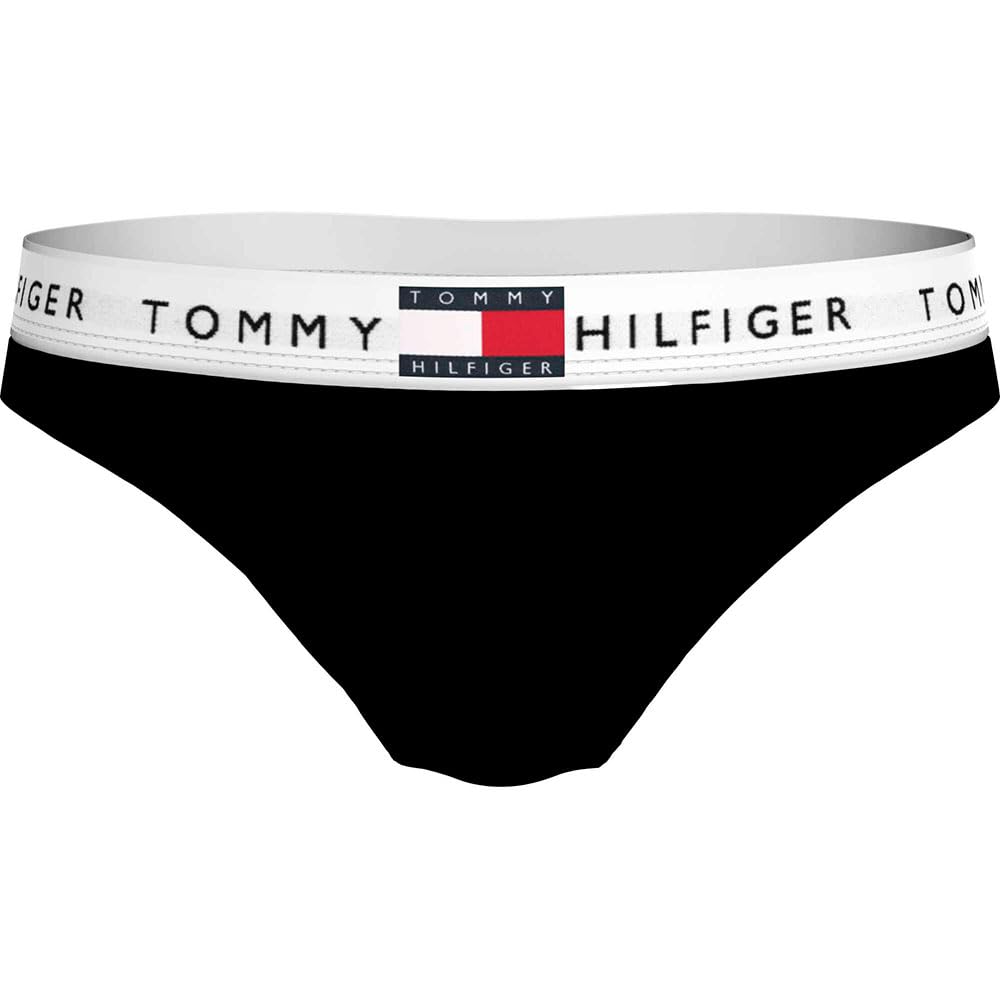 Tommy Hilfiger Women's Classic Bikini Briefs with Logo Waistband, Black (Black), M