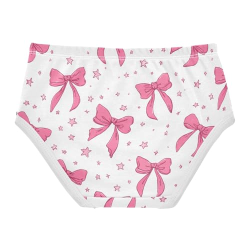Wusikd Pink Bows Stars Girls' Underwear Cotton Girls Briefs Soft Toddler Underwear 2T2