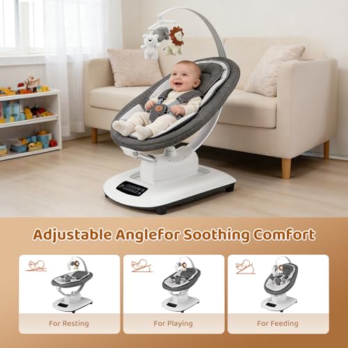 Image of Baby Swing, Multi-Motion Baby Swings for Infants to Toddlers, Enabled with 5 Unique Motions & 5 Speeds, 360 Rotating Seat, 5-Point Harness, 5 Preset Lullabies