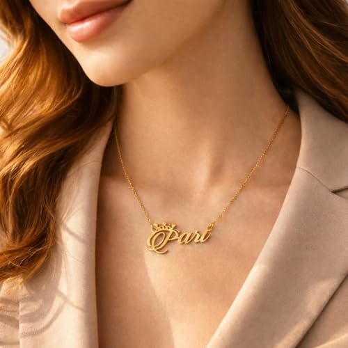 Image of Pari Cursive Gold & Silver Name Pendant Necklace, Best Jewelry Gift for Girls.