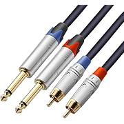 TISINO RCA to 1/4 Cable, Dual RCA to Dual 1/4 inch TS Stereo Audio Interconnect Cable Patch Cords - 10 feet