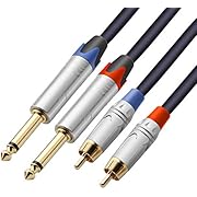 tisino RCA to 1/4 Cable, Dual RCA to Dual 1/4 inch TS Stereo Audio Interconnect Cable Patch Cords - 6.6 feet