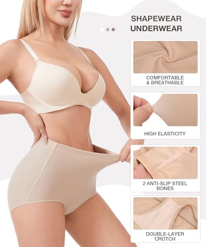 Image of Dulchany Tummy Control Shapewear Panties for Women Body Shaper Underwear Girdle Panty