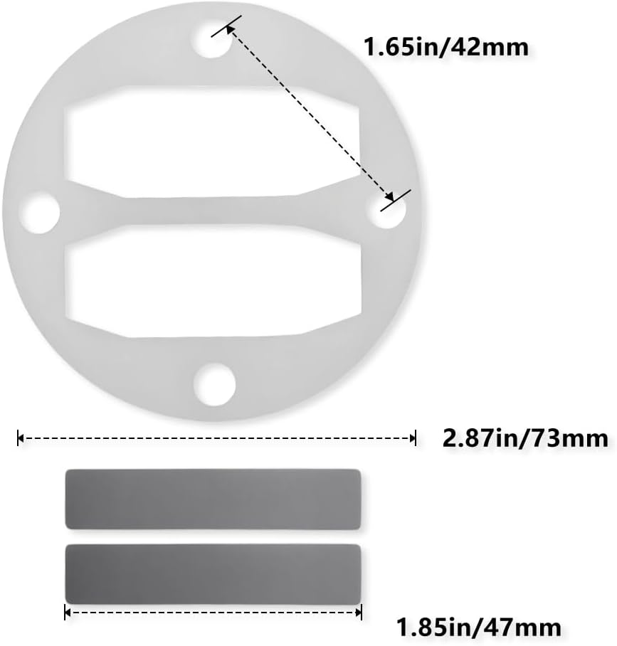 3 Set 2.87“ Central Pneumatic Compressor Parts, for Central Pneumatic Harbor Freight Air Compressor Head Gasket Test kit Reed Valve Replacement, 68740 69667 67501(Silvery)