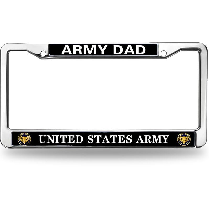 Image of United States Army Personalized License Plate Frame US Army Dad Love License Plate Frame Inspirational for Independence Day