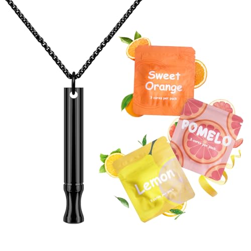 ASTOFLI Anxiety Breathing Necklace with Resistance : Breath Free Flavoured Filter Stop Anxiety Relief for Adults Breathlace Air Breathe Resistance Breathing Necklace with Filters Stress Relief Gifts