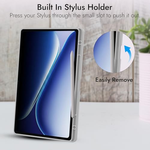 Image of Robustrion Cover for OnePlus Pad Go 2 12.1 inch Cover Case with Pencil Holder, Trifold Cover Case for OnePlus Pad Go 2 Tablet Cover [Auto Sleep Wake Support] - Grey