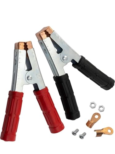 Kit 2 Pinze Batteria Auto 600A in Acciaio Inox – Morsetti Coccodrillo per Cavi 12V/24V – Clip di Avviamento Universali per Auto, Moto, Camion, Barca – Presa Forte e Sicura