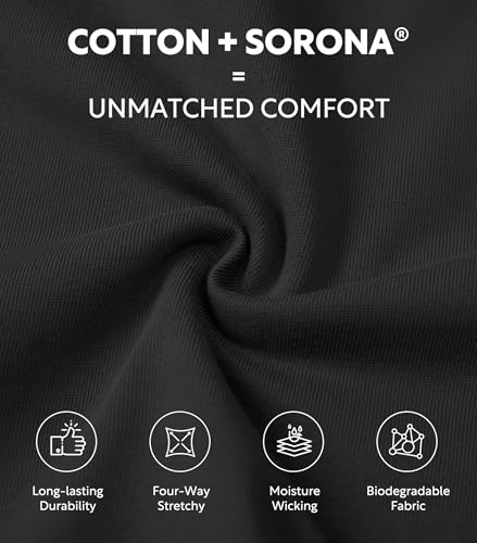 DAVID ARCHY Men's Heavyweight T-Shirt 260g Cotton Sorona Moisture-Wicking Shirts Stretch Side Slit Tees for Men 1-Pack2