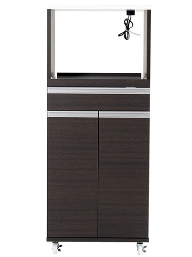 arne キッチンワゴン レンジ台 キャスター付き コンセント付き 日本製 完成品 幅54 奥行45 高さ130 RD-022 ダークブラウン 受注生産品 ☆