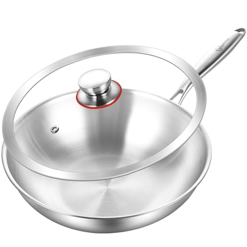 Wok de Acero Inoxidable 12 Pulgadas con Tapa y Mango Extraíble miniatura 1