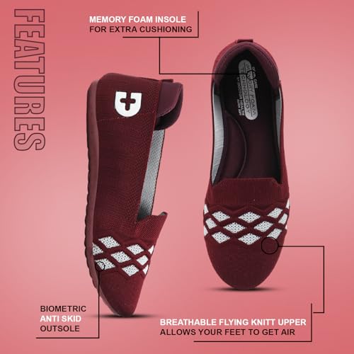 Image of Doctor Health Super Stylish Comfortable Classy Knitted Design Ballerina | Premium Look Flat Jutis | Non Slip Lightweight Shoes Bellies for Women | Dailywear Flat Bellies | Trendy Women Jutis Bellies