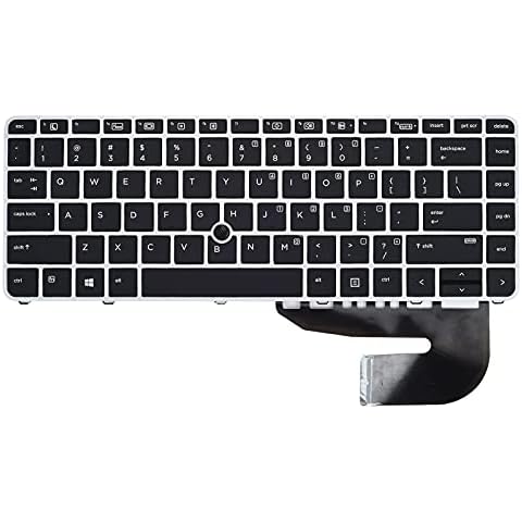 EGMOTAO Replacement New Keyboard for HP EliteBook 840 G3 840 G4, EliteBook 745 G3 745 G4 Laptop with Backlit with Pointer Slvier Frame US Layout Cover