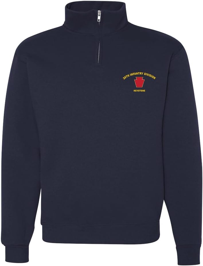Military Productions US Army 28th Infantry Division Quarter Zip Sweatshirt Officially Licensed