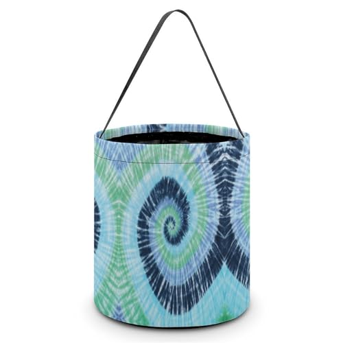 Tie Dyed Color Cute Easter Basket Bags Eggs Bucket Candy Tote Decorations Gifts Party Storage Bag, style