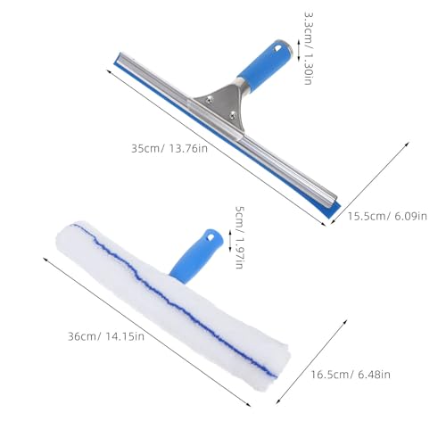 Escobilla de goma para mamparas de baño y azulejos con paño secador de microfibra 3