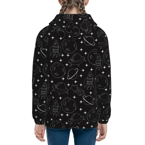 Spaceship Kids Pullover Hoodies Boys Sweatshirts Girls Athletic Clothes with Pocket4