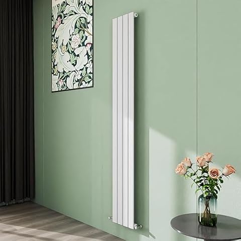 Simple Bathroom 1800×272mm Vertical Panel Designer Radiator Matte White Single Flat Panel Radiators Cover