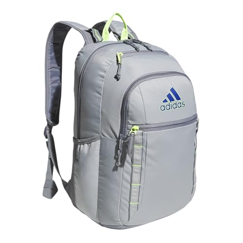adidas Mochila Excel para homens e mulheres – Bolsa esportiva grande durável para laptop, 7.0/cinza pedra/azul royal/amarelo limão lúcido, tamanho único
