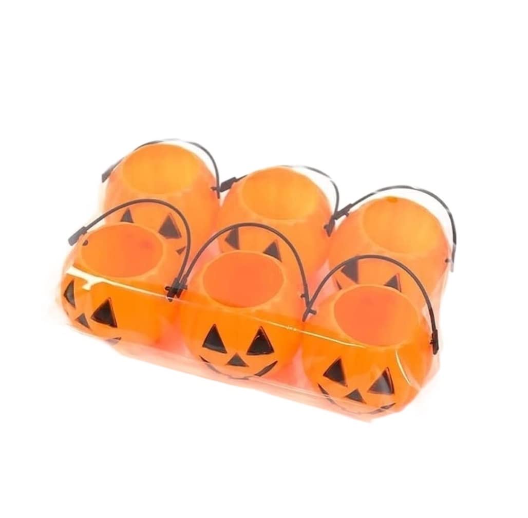 Latarnia na Halloween 6 Sztuk Dekoracja Halloween Ozdoby Z Dyni Nieświecące Przenośne Wiadro Latarnia Sprytny Dekoracja na Halloween