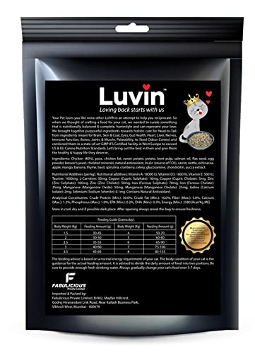 Image of Luvin Grain-Free Chicken Recipe for All Breed Cats 1.5 Kg | Chicken Recipe with Superfoods & Fucntional Supplements for Growth & Reproduction