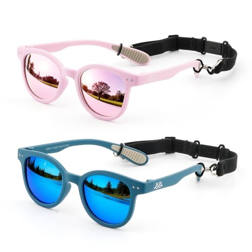 Image of Toddler Kids Sunglasses for Boys Girls Age 2-12 Polarized UV400 with Strap