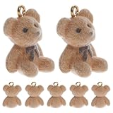 ADOCARN Dijes de Oso de Resina para Joyería 10 Piezas, Colgantes Flocados Color Café Claro Detalle Dorado para Hacer Pulseras, Aretes y Collares, Accesorios DIY para Manualidades
