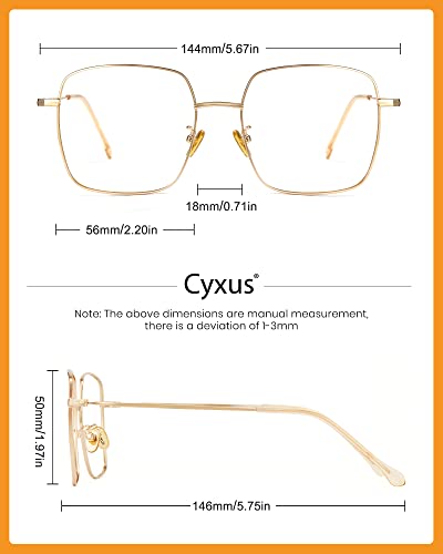 Image of Cyxus Blue Light Blocking Glasses Round Metal Frame Computer Glasses | Blue light blocking glasses featuring round metal frame, comfortable fit and versatile use for work, study and entertainment