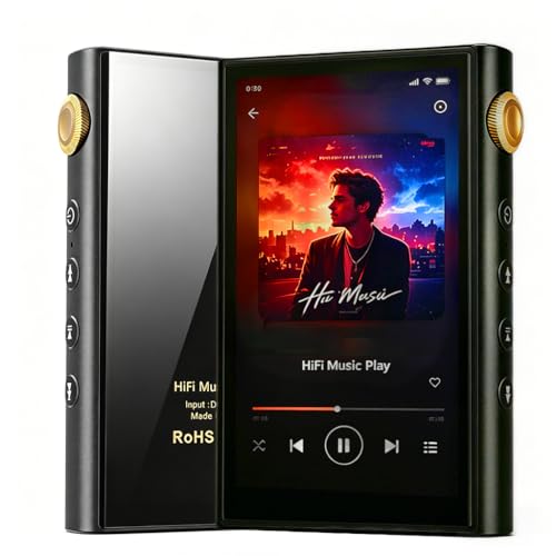 GIEDYU Hi-Res Music Player MP3 with Android - Dual ESS9018Q2M DAC Chips, 13H Playtime Bluetooth 5.2 WiFi USB Digital Audio Player, 4.4mm Balanced Output, Supports ISO/DTS/DSD512