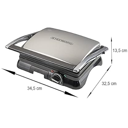 Kontaktgrill | Panini-Grill | Sandwichtoaster | elektrischer Tischgrill | 180° Öffnung | Grill | Anti-Haftbeschichtung… – Bild 4