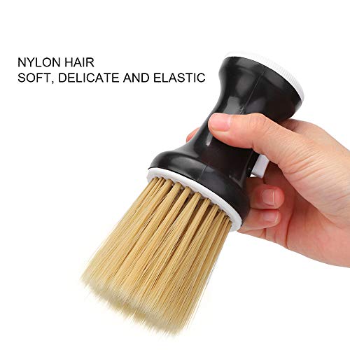 Barber Brush Neck Duster Hair Cutting Neck Duster Powder Duster Brush Soft Hair Neck Duster Hairdressing Powder Storage Styling Dust Cleaning Brush(Black) - Image 4