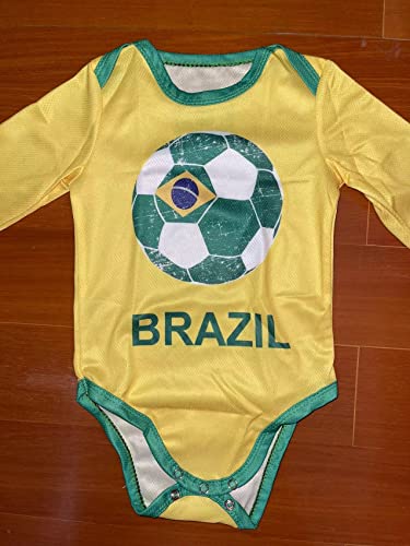 Dizi Brazil Brasil Sports Soccer World Cup Infant Baby Bodysuit Jersey Kit Boys Girls (Long Sleeve) (12 Months) #TOP5