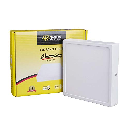 T-SUN Plafoniera LED 24W, Ø170mm, Bianco Diurna 6000K 2000LM AC180-265V, Quadrato Pannello Led Luce per Soggiorno, Camera da Letto, Cucina, Camera per Bambini, Sala da pranzo, Ufficio, Corridoio.