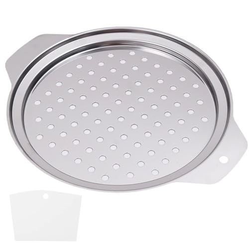 Xoeryoy Spaetzle Maker Food Grade Stainless Steel Noodle Maker 10.7 Dia. Round Gnocchi with Scraper Traditional German Egg Noodle Pan Pot Spaghetti Strainer