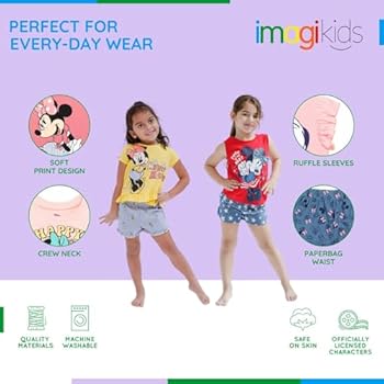 Disney Minnie Mouse Toddler Girls T-Shirt and Twill Shorts Set 4T